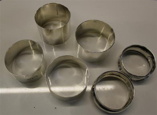 6 silver napkin rings